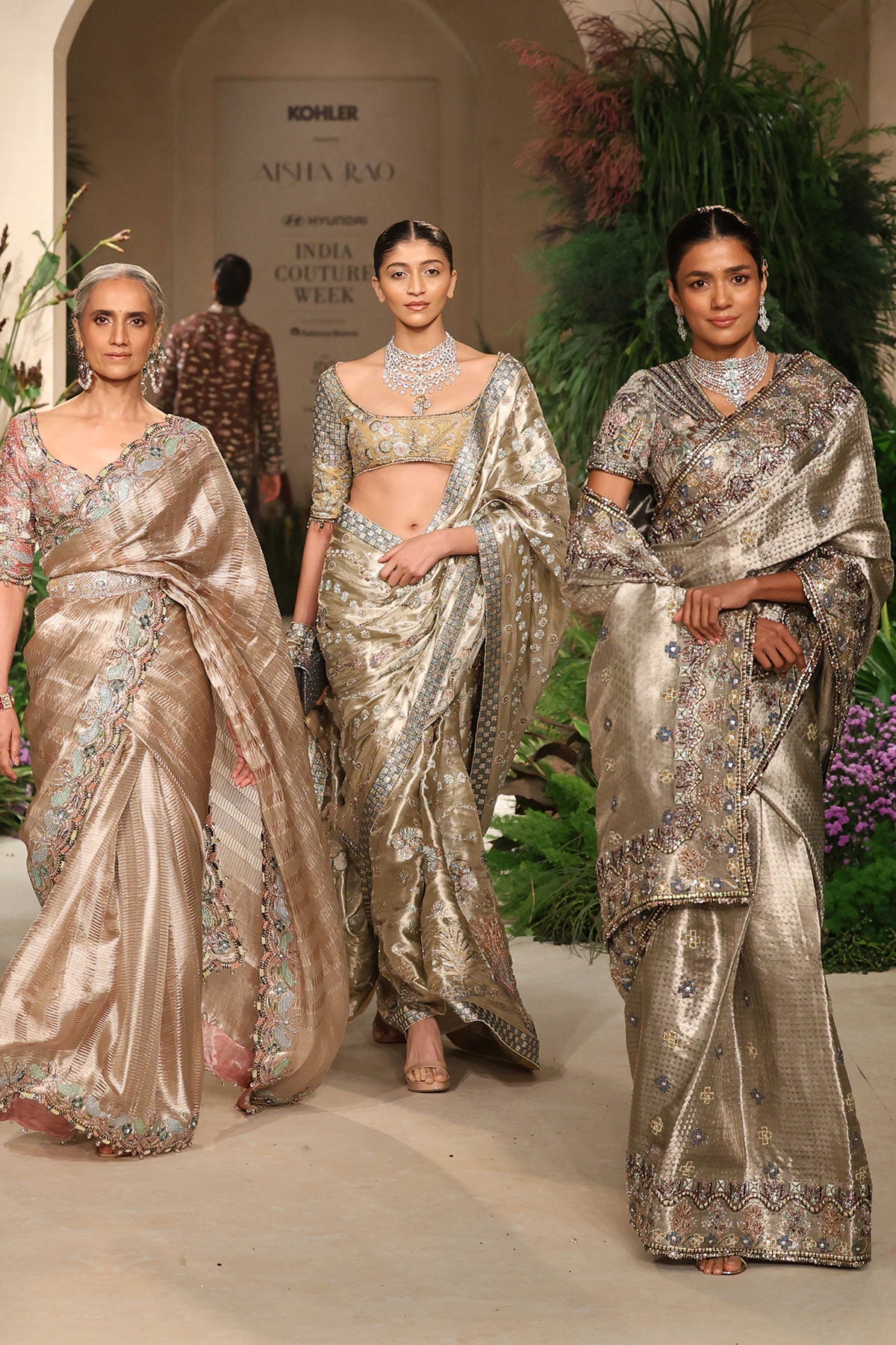 Festivea - silver Banarasi tissue brocade saree