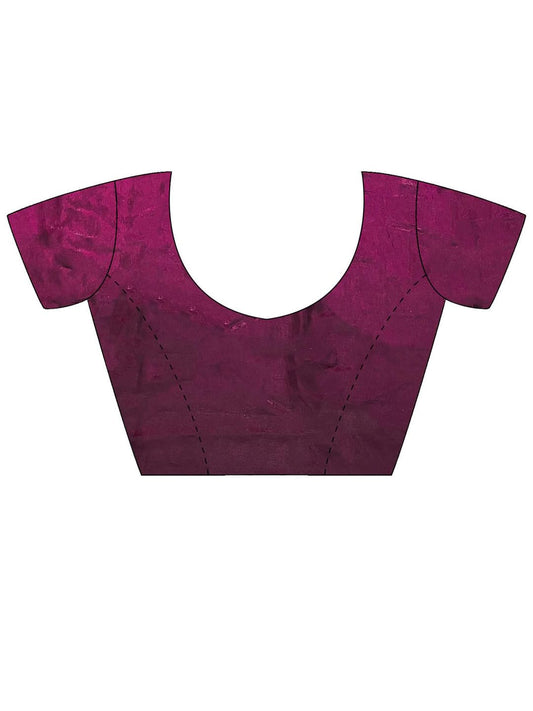 AKHILAM Women's Magenta Satin Solid Saree With Unstitched Blouse Piece (AARYAN14906_KR)