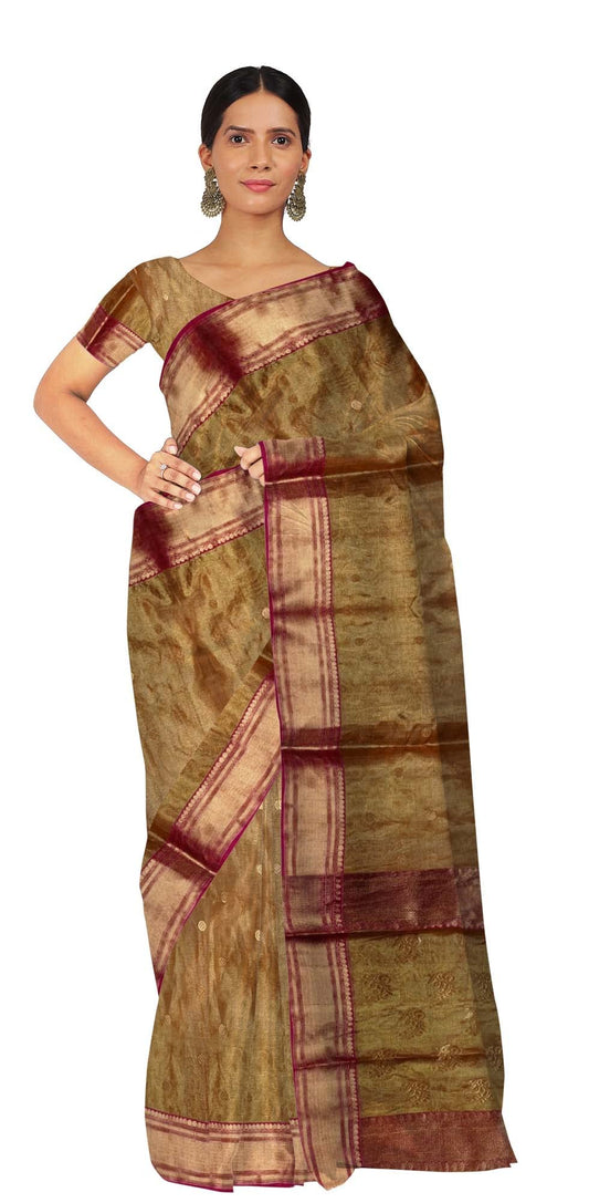 Chanderi Sareee Women's Pure Silk Saree (Multi-Coloured, SRK_18)