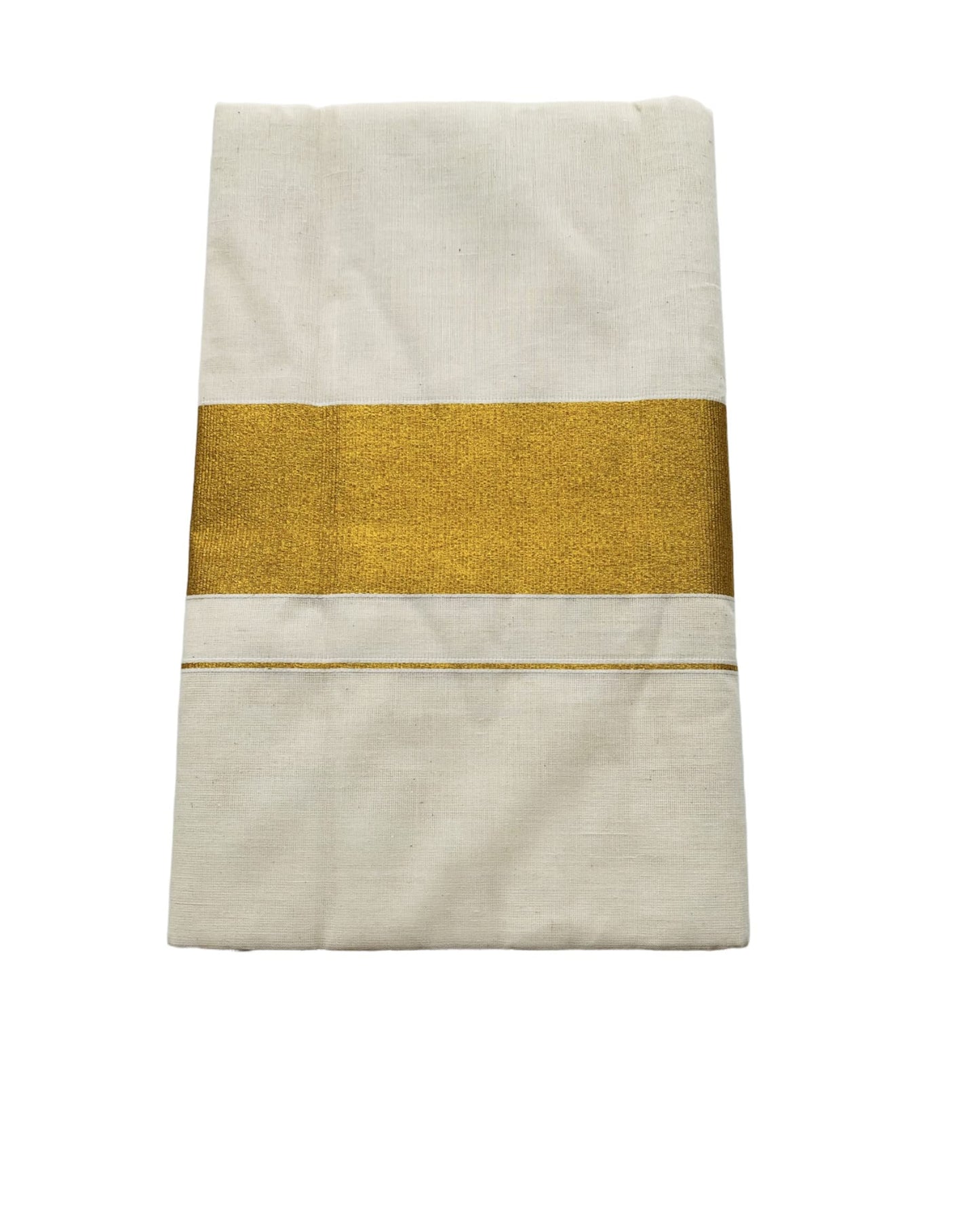 ALLUVY Womens Kuthampully Kerala Kasavu Cotton Saree | Traditional South Indian Kerala Onam Saree - Ekm-515, White Golden