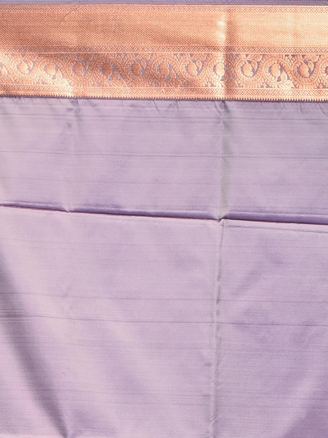 Stotra Beige Butta Design Pure Kanjeevaram Silk Saree with Purple Border