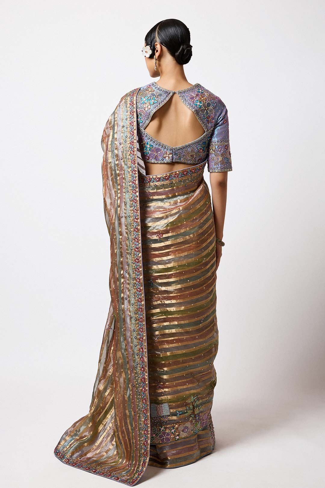 Lunerie - Multicolour Banarasi Tissue Brocade Saree